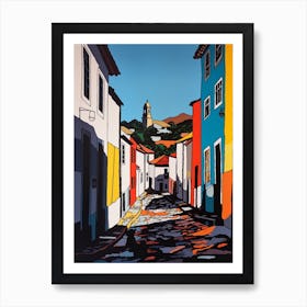 Painting Of A Cape Town With A Cat In The Style Of Of Pop Art 3 Art Print