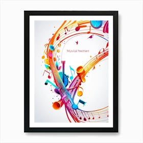 Musical Notes Background Art Print