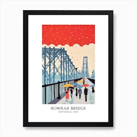 Howrah Bridge, West Bengal, India Colourful 2 Travel Poster Art Print