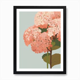 Hydrangeas Flower Big Bold Illustration 3 Art Print