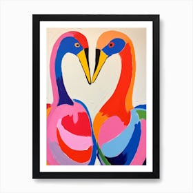 Colourful Kids Animal Art Swan Art Print