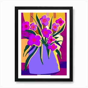 Purple Flowers Pop Art Print