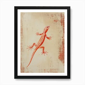 Orange Red Leopard Gecko4 Art Print