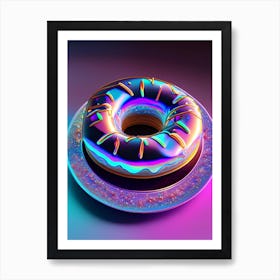 A Plate Of Donuts Holographic 1 Art Print