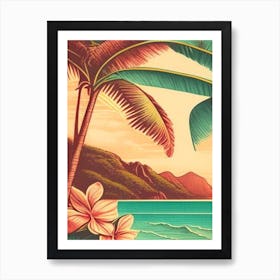 Maui Hawaii Vintage Sketch Tropical Destination Art Print