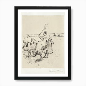 Cowherder (ca. 1899), Camille Pissarro Art Print