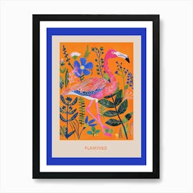 Spring Birds Poster Flamingo 2 Art Print