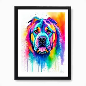 Mastiff Rainbow Oil Painting Dog Art Print