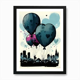 Valentine'S Day Balloons 1 Art Print