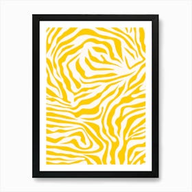 Zebra Stripes Yellow Art Print