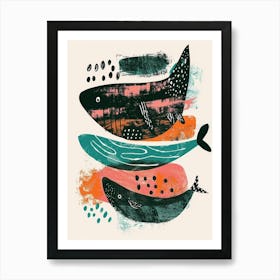 Whales In The Sea Art Print