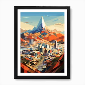 Los Angeles, Us, Geometric Illustration 1 Art Print