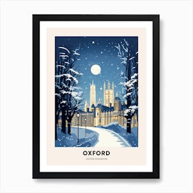 Winter Night  Travel Poster Oxford United Kingdom 2 Art Print