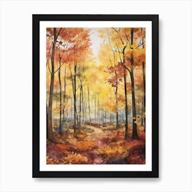 Autumn Forest Landscape The Forest Of Broceliande Art Print