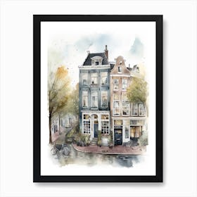 De Pijp Amsterdam Neighborhood Watercolour 4 Art Print