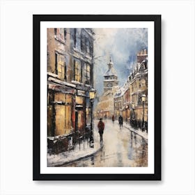 Vintage Winter Painting Nottingham United Kingdom 2 Art Print