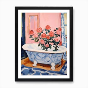 A Bathtube Full Of Rose In A Bathroom 1 Art Print