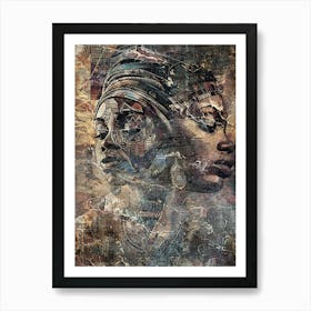 African Ethnic Tribal Illustration Art 12 Art Print