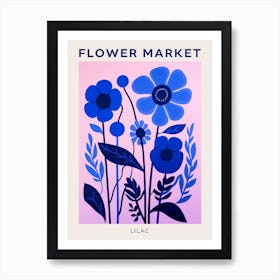 Blue Flower Market Poster Lilac 2 Art Print