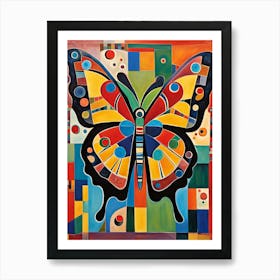 Colourful Abstract Butterfly v3 Art Print