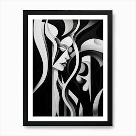 Unity Abstract Black And White 3 Art Print