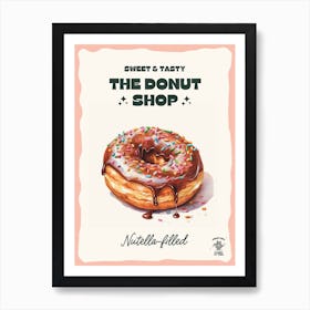 Nutella Filled Donut The Donut Shop 1 Art Print