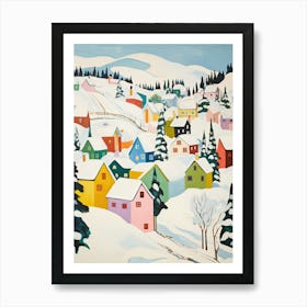 Winter Snow Lillehammer   Norway Snow Illustration 3 Art Print