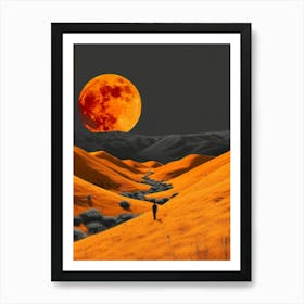 Full Moon In The Desert Art Print