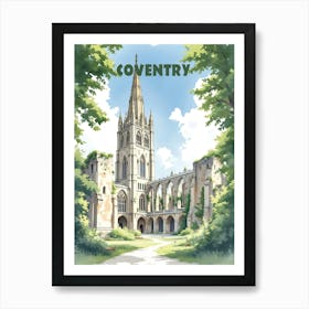 Coventry Retro Vintage Travel V 01 Art Print