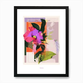 Statice 4 Neon Flower Collage Poster Art Print