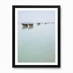 Fishing Boats In The Sea Art Print