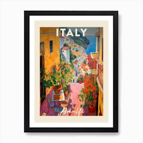 Amalfi Coast Italy 4 Fauvist Painting  Travel Poster Art Print