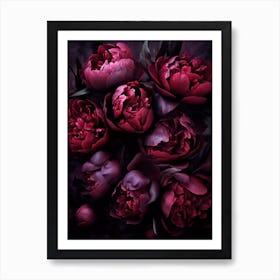 Dark Peonies 1 Art Print