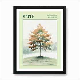 Maple Tree Atmospheric Watercolour Painting 2 Poster Art Print