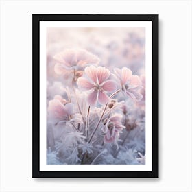 Frosty Botanical Geranium 1 Art Print