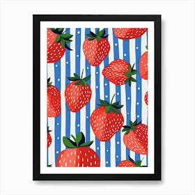 Strawberries Fruit Summer Illustration 1 Art Print