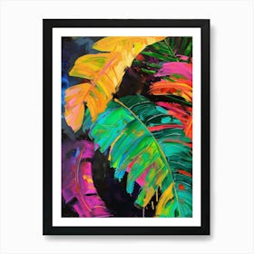 Abstract tropical leaves 1 Art Print