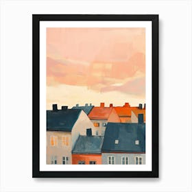 Oslo Rooftops Morning Skyline 4 Art Print