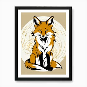 Fox art painting 2 Art Print