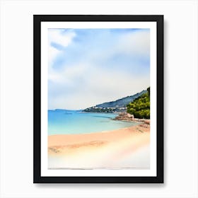 Plage De Paloma 2, Saint Jean Cap Ferrat, France Watercolour Art Print