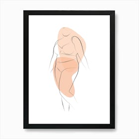 BBW (Big Beautiful Woman) Line Art Art Print