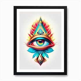Pineal Gland, Symbol, Third Eye Tattoo 8 Art Print