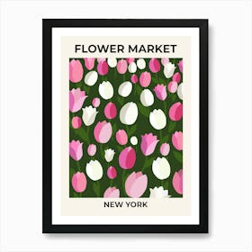 Flower Market New York Tulips Night Art Print