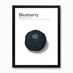 Blueberry fruit market poster with funny caption perfect for new parents gift Póster