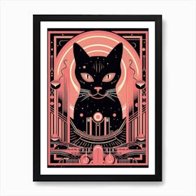 The Judgment Tarot Card, Black Cat In Pink 2 Art Print