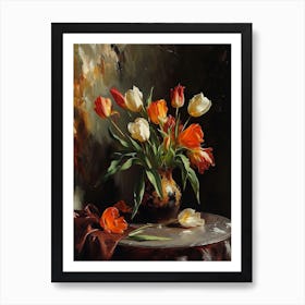 Baroque Floral Still Life Tulip 1 Art Print