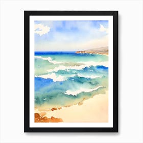 Elafonisi Beach 2, Crete, Greece Watercolour Art Print