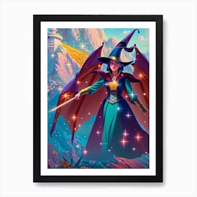 Witch With A Wand Art Print