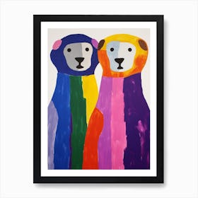 Colourful Kids Animal Art Otter 2 Art Print