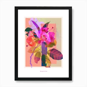 Bougainvillea 3 Neon Flower Collage Poster Art Print